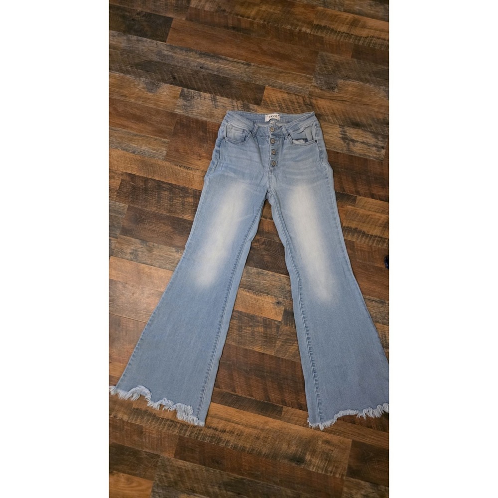 Tricot Jeans 9/29 High Rise Button Fly Flare Bell Bottom Y2K Hippie 32" Length